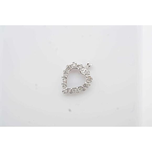 Estate Sale 14k White Gold Diamond Pendant Charm 0.32 TCW Vintage Jewelry - Picture 3 of 6